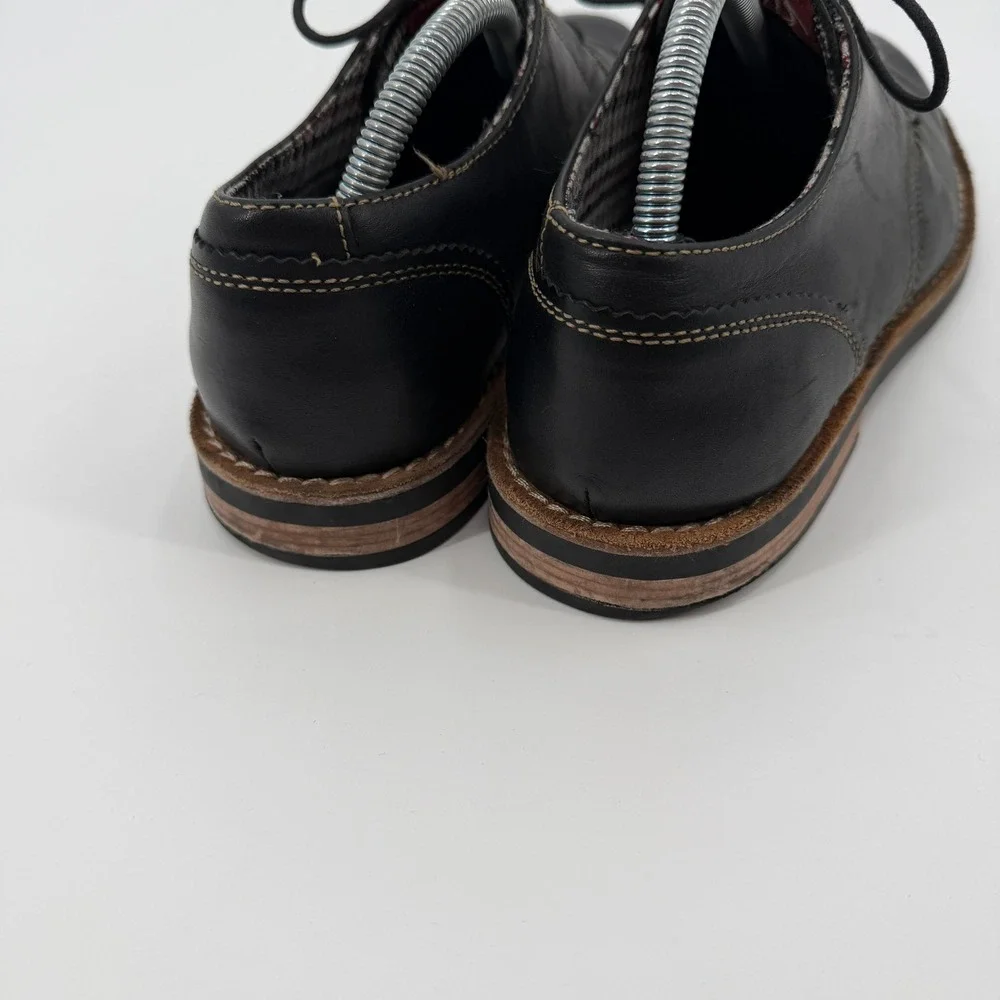 Original Penguin Munsingwear Black Leather Derby Dress Shoes Lace Up Round Toe‎